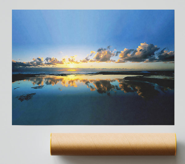 Golden Reflection Lake Poster