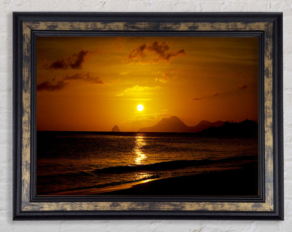 Caramel Ocean Sunset Framed Print
