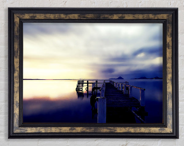 Calm Ocean Pier Framed Print