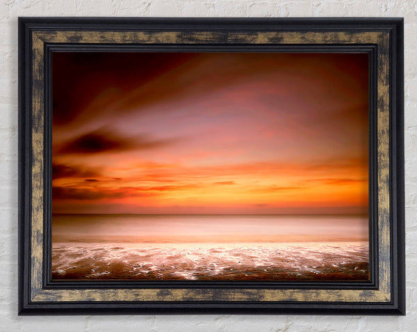 Ocean Calm Sunset Framed Print