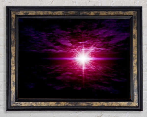Pink Sun Star Skies Framed Print