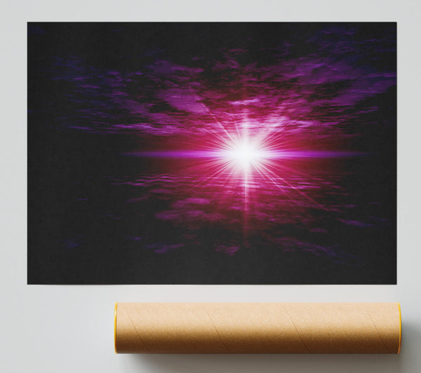 Pink Sun Star Skies Giclee Print