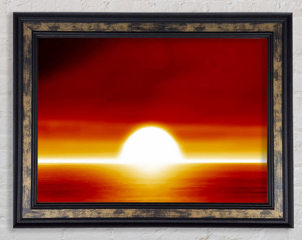 Surreal Orange Sunset Framed Print