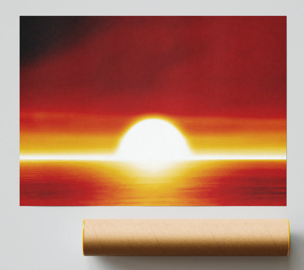 Surreal Orange Sunset Poster
