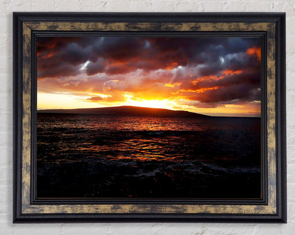 Movement Of The Ocean Sun Framed Print