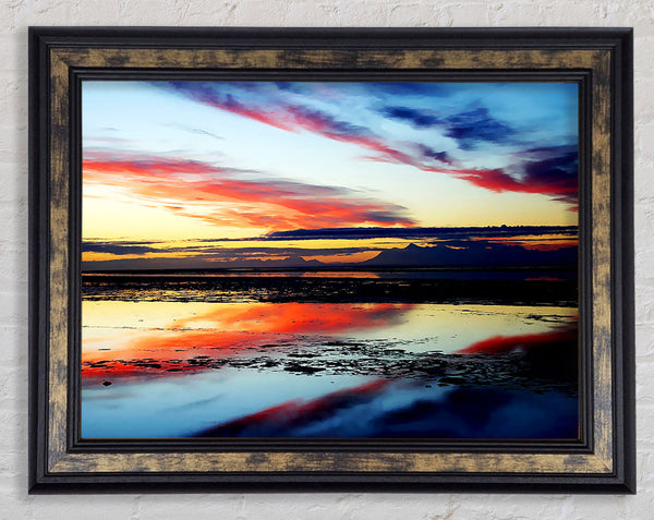 Rainbow Ocean Skies Blue Framed Print