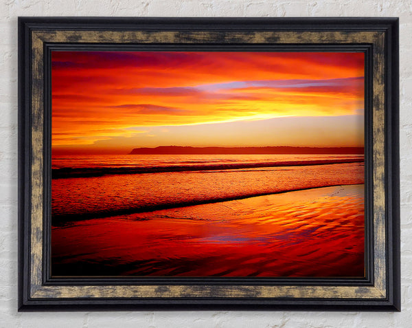 Orange Ocean Sands Framed Print