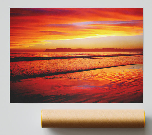 Orange Ocean Sands Print