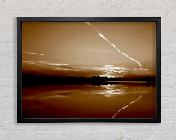 Tranquil Chocolate Lake Framed Print