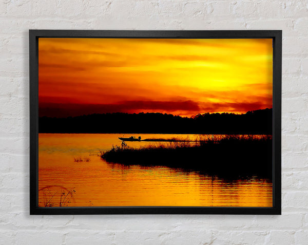 Tranquil Orange Waters Framed Print