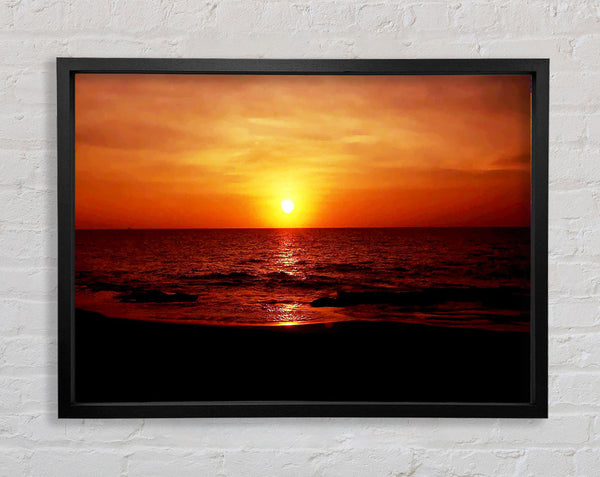 Sunset Ocean Waves Framed Print