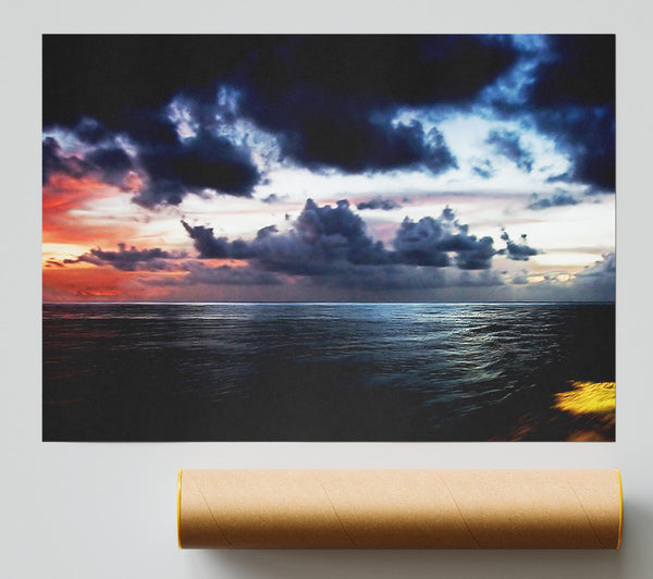 Blue Ocean Shoreline Poster