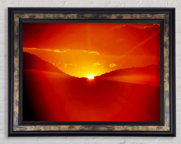 Stunning Orange Sun Blaze Framed Print