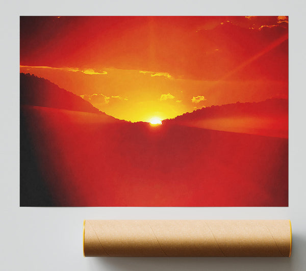 Stunning Orange Sun Blaze Giclee Print