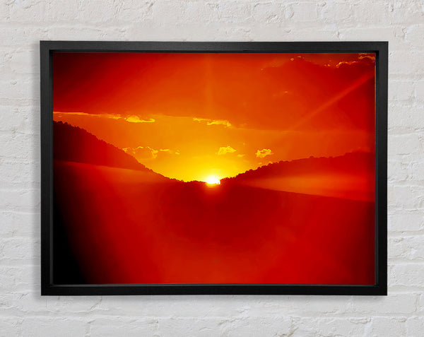 Atemberaubendes orangefarbenes Sonnenfeuer