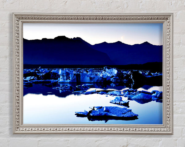 Blue Ice Calm Framed Print