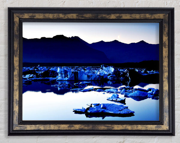 Blue Ice Calm Framed Print