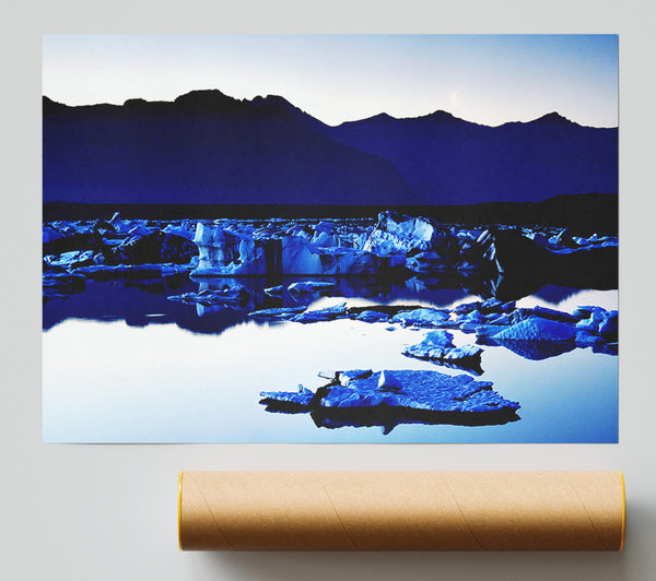Blue Ice Calm Poster