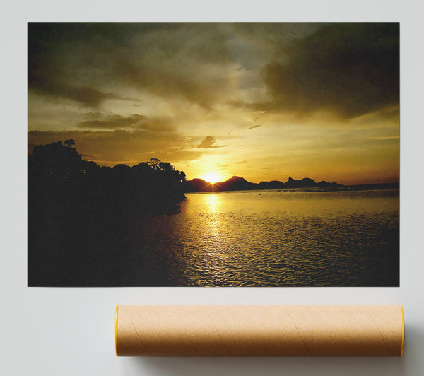 Yellow Sun Reflections Poster