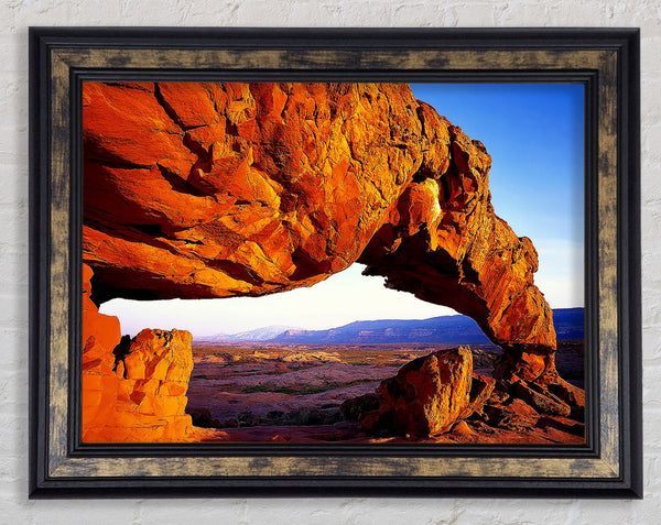 View Through The Rocks Framed Print