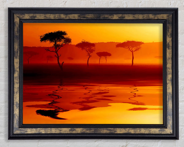 Reflections Of The Stunning Lake Trees Framed Print