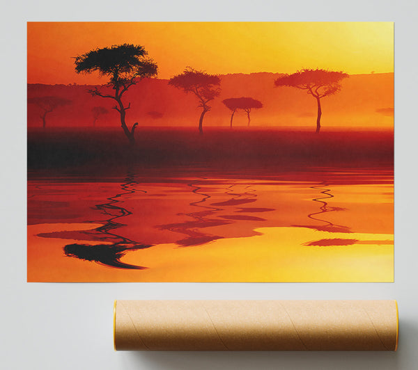 Reflections Of The Stunning Lake Trees Print