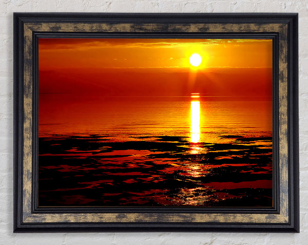 Lapping Waves In Golden Sunlight Framed Print