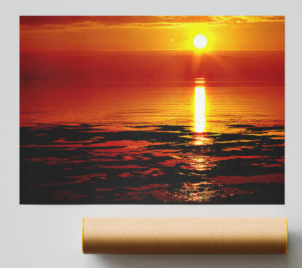 Lapping Waves In Golden Sunlight Giclee Print