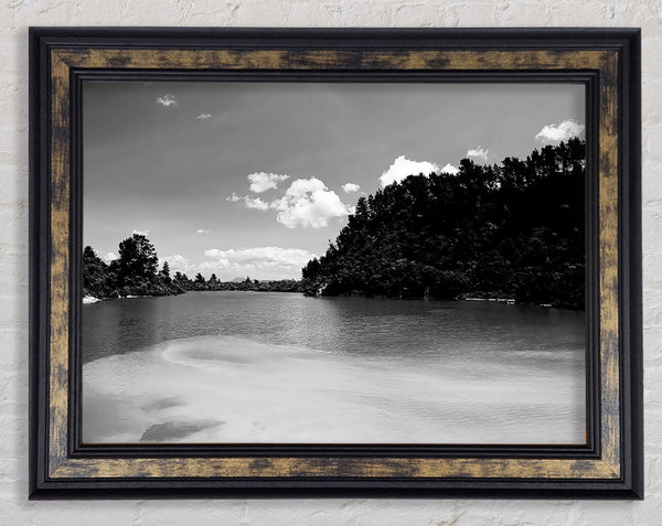 Hideaway Oceans B n W Framed Print
