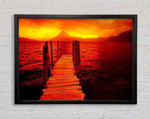 Blick auf den Red Pier und die Berge