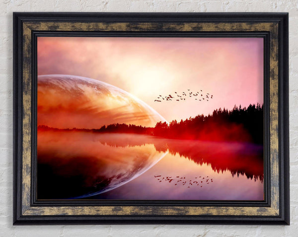 Amazing Sunrise Lake Framed Print