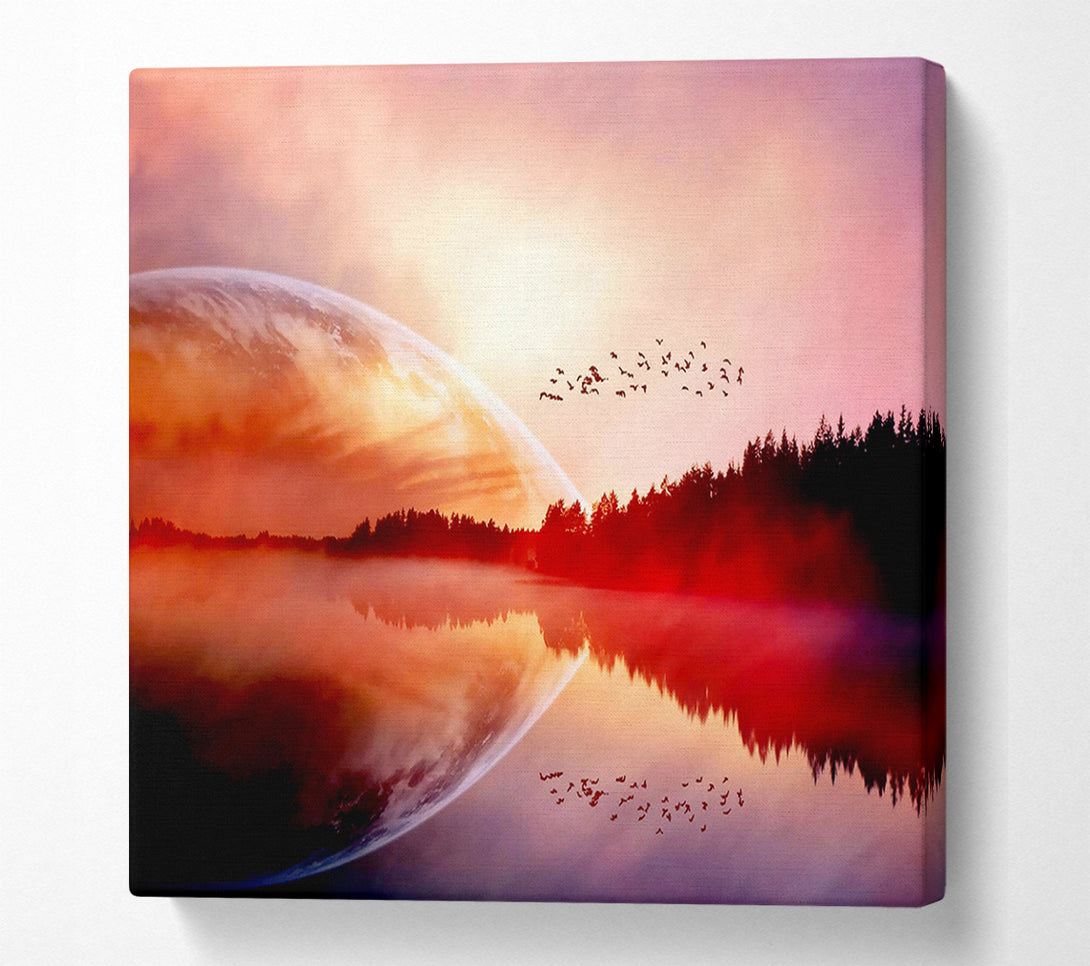  A Canvas Print of Amazing Sunrise Lake Canvas Wall Art