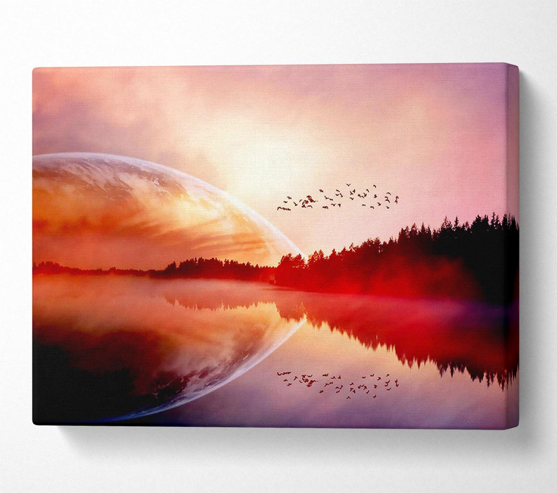  A Canvas Print of Amazing Sunrise Lake Canvas Wall Art