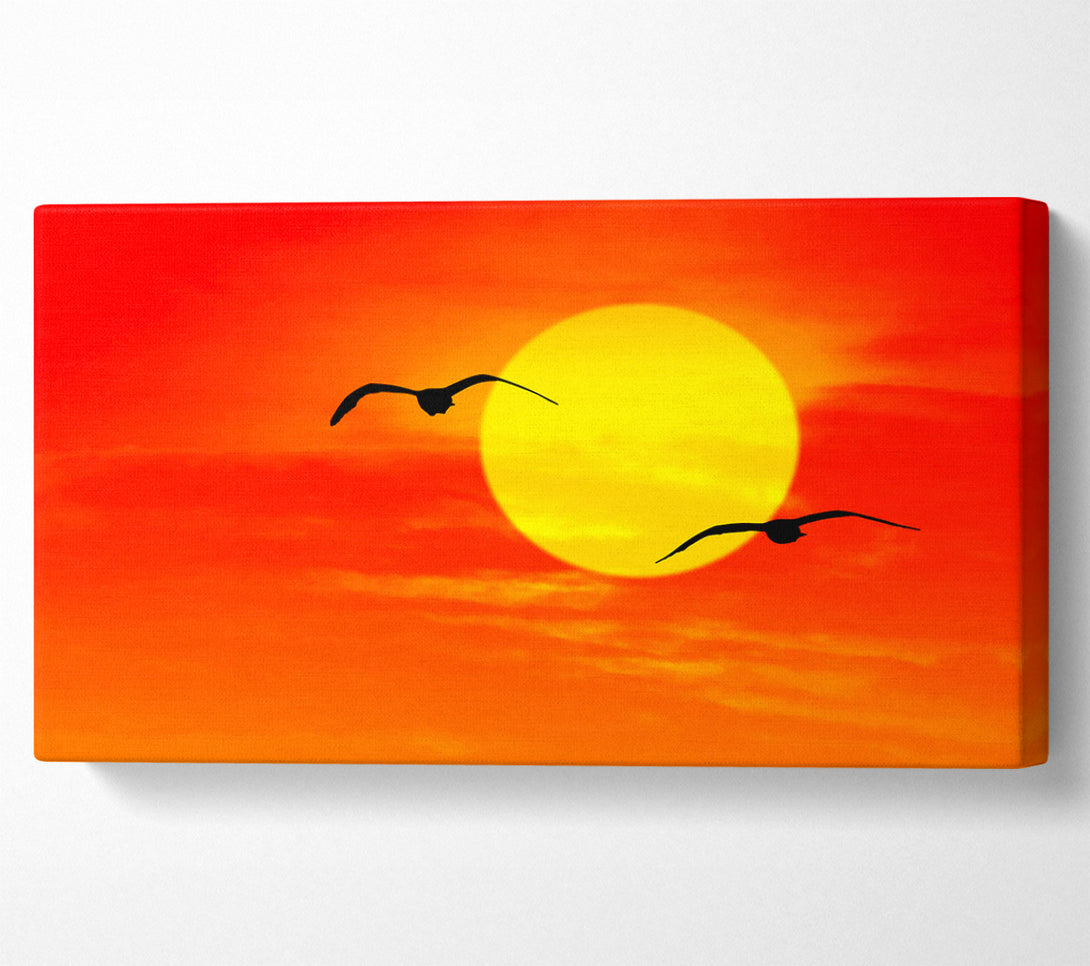  A Canvas Print of Seagulls At Sunrise Florida Canvas Art