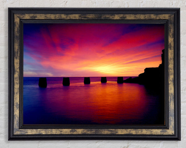 Ocean Colour Burst Framed Print