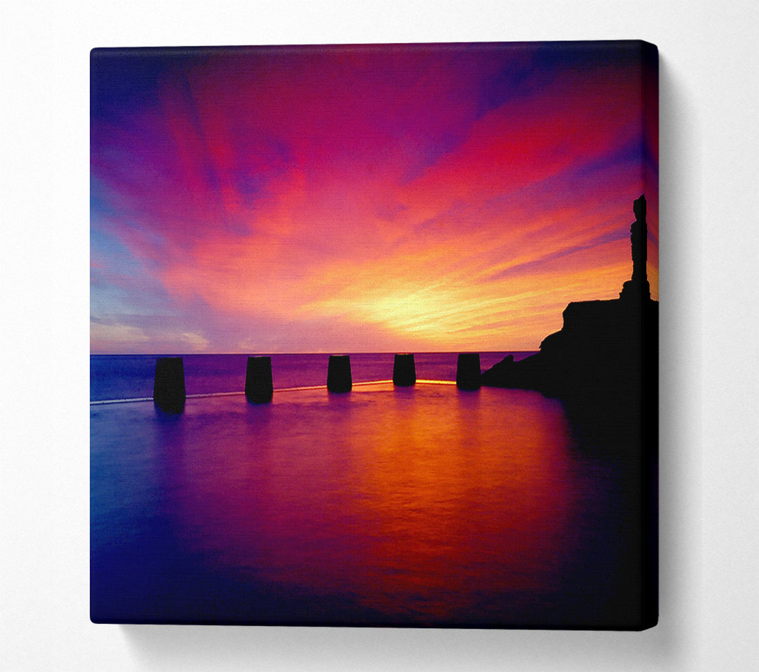  A Canvas Print of Ocean Colour Burst Canvas Wall Art
