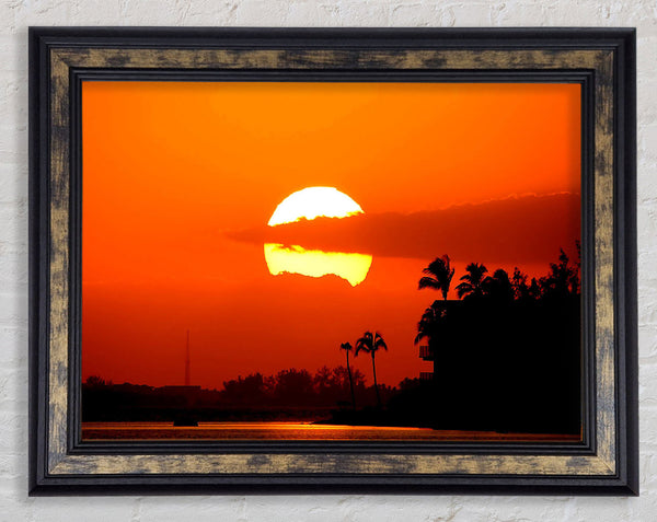 Huge Round Sun In The Sky Framed Print