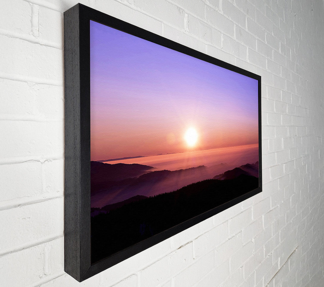  A Canvas Print of Mountain Fog At Sunset Canvas Print