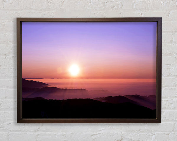Bergnebel bei Sonnenuntergang