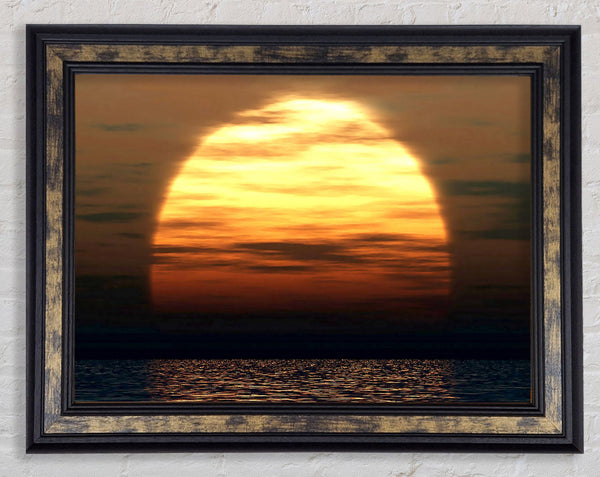 Huge Ocean Sun God Framed Print
