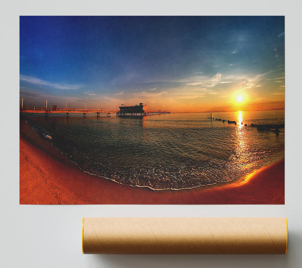Sunrise Ocean View Pier Giclee Print