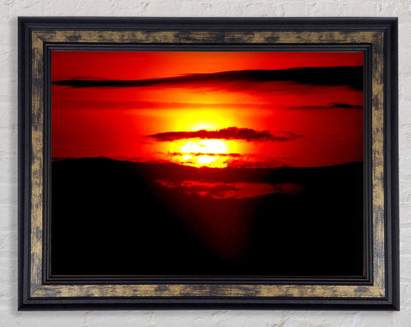 Red Sunset Clouds Framed Print