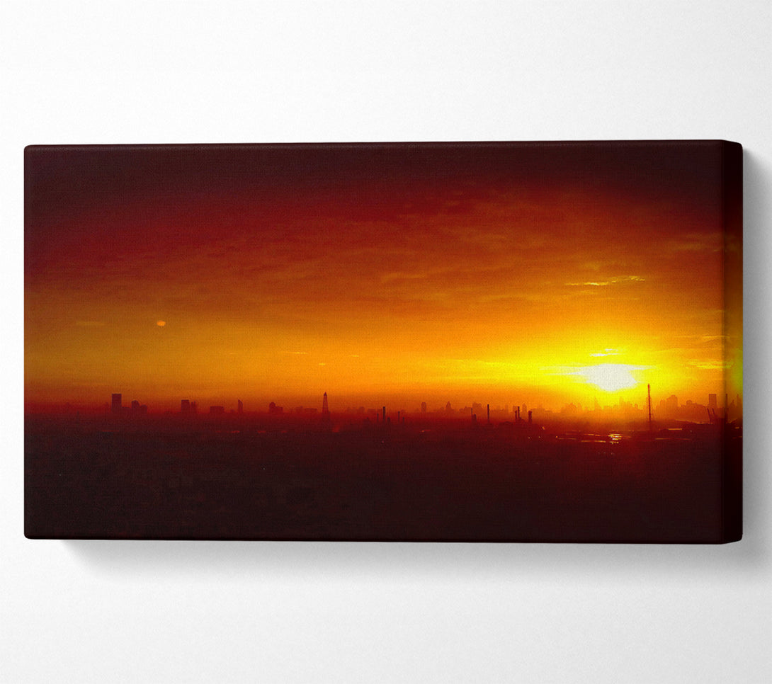 A Canvas Print of Sunset Over The City Canvas Wall Art