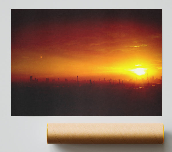 Sunset Over The City Print