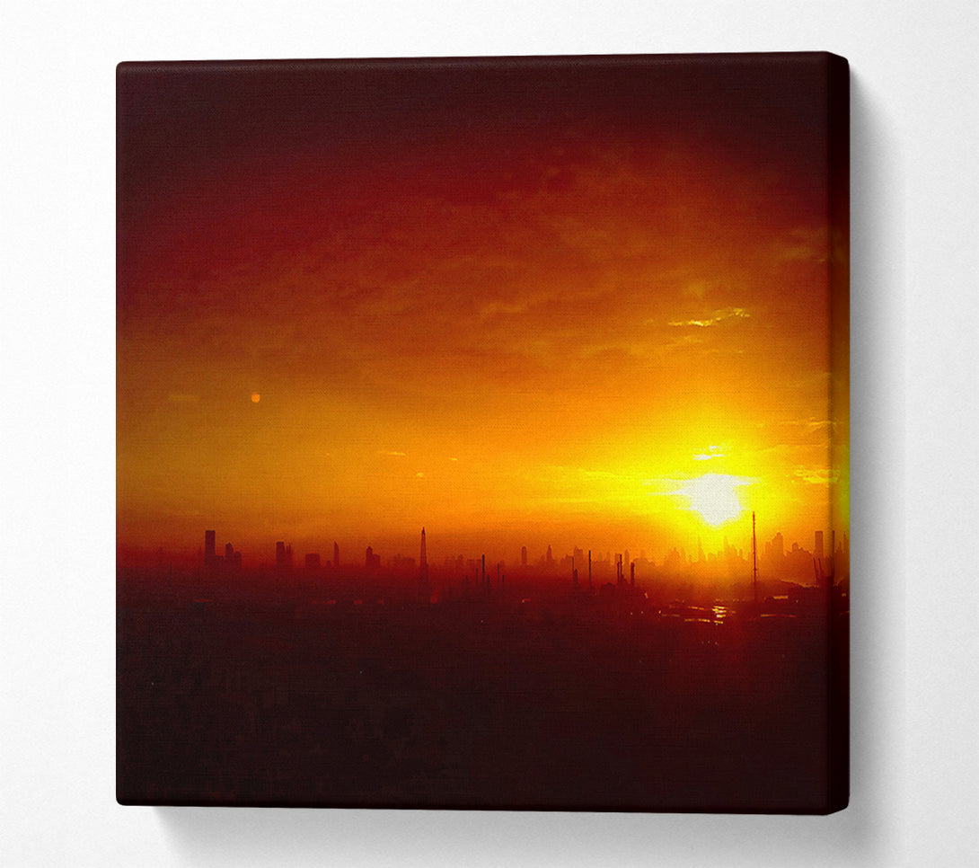  A Canvas Print of Sunset Over The City Canvas Wall Art