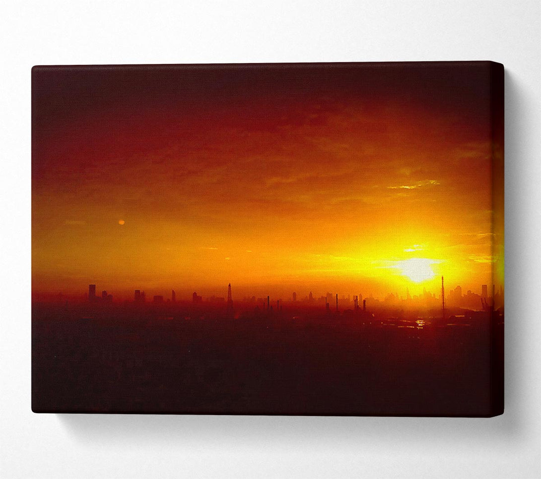  A Canvas Print of Sunset Over The City Canvas Wall Art