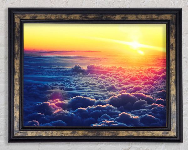 Sunrise Above The Clouds Framed Print
