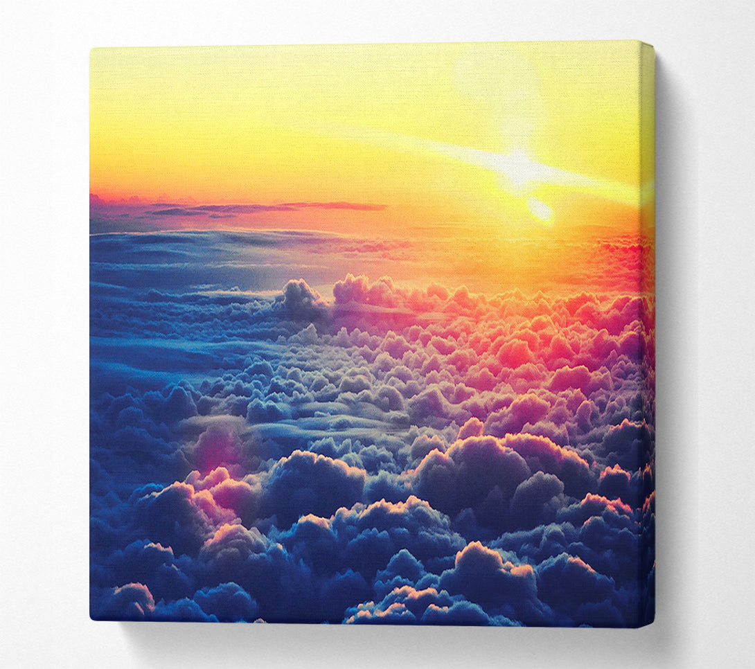  A Canvas Print of Sunrise Above The Clouds Canvas Print