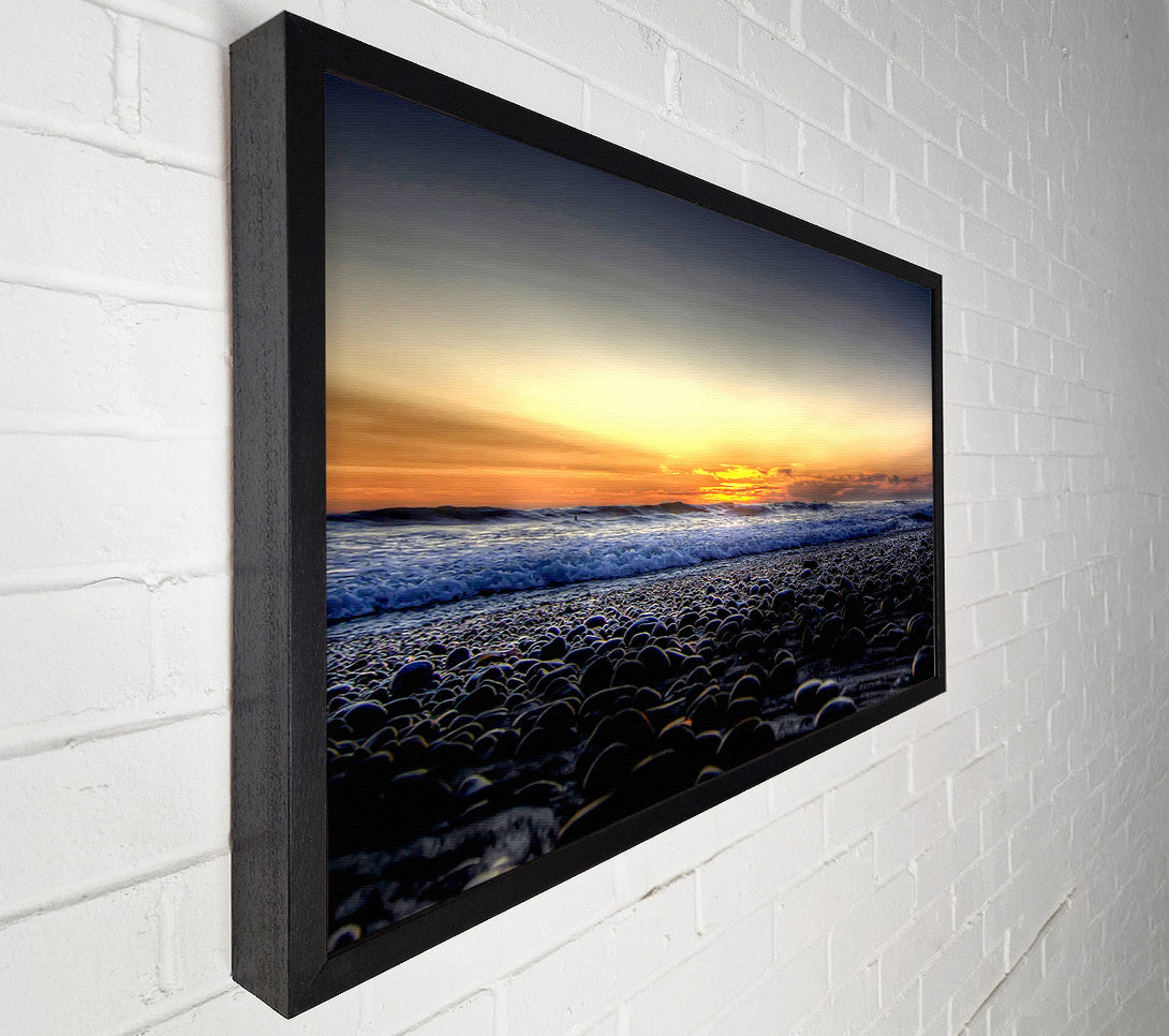  A Canvas Print of Stones On The Beach Canvas Print