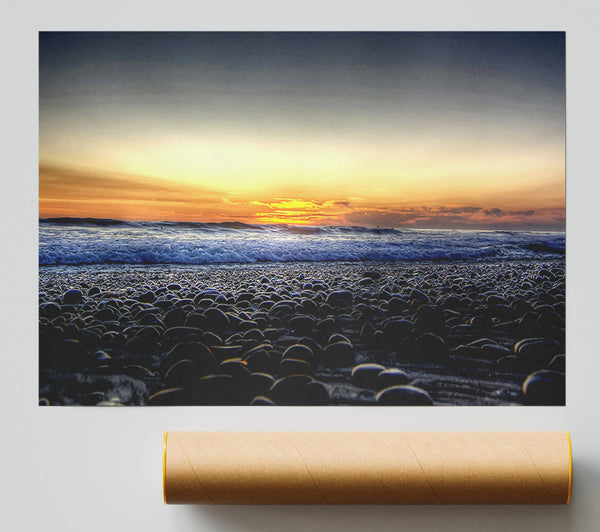 Stones On The Beach Print